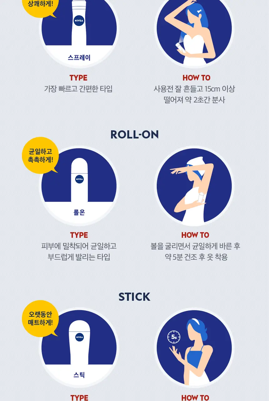 [야외활동필수템/휴대용] 니베아 데오드란트 스프레이 60ml (엑스트라화이트) 상세페이지 9